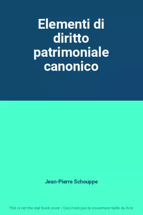 Couverture du produit · Elementi di diritto patrimoniale canonico