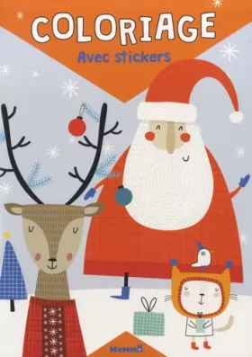 Couverture du produit · Coloriage avec stickers - Livre de coloriage avec stickers spécial Noël - dès 4 ans