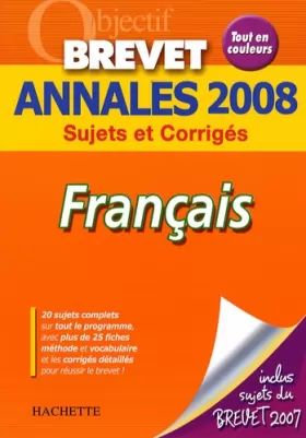 Couverture du produit · Français Brevet : Annales 2008
