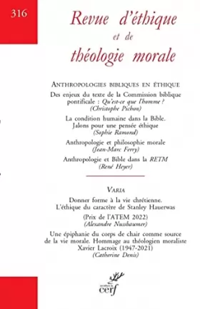 Couverture du produit · Revue d'éthique et de théologie morale - N° 316