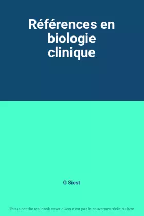 Couverture du produit · Références en biologie clinique