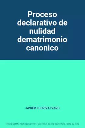Couverture du produit · Proceso declarativo de nulidad dematrimonio canonico