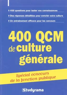 Couverture du produit · 400 qcm de culture générale spécial concours fonction publique