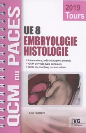 Couverture du produit · Embryologie Histologie UE 8 Tours