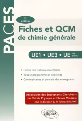 Couverture du produit · Fiches et QCM de Chimie Générale PACES UE1 UE3 UE Spé Pharma