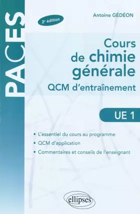 Couverture du produit · Cours de Chimie Générale UE1 QCM d'Entrainement