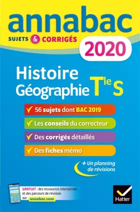Couverture du produit · Annales Annabac 2020 Histoire-Géographie Tle S: sujets et corrigés du bac Terminale S