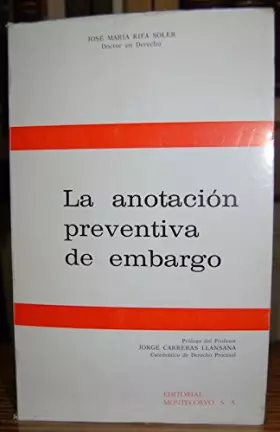 Couverture du produit · La anotacion preventiva de embargo