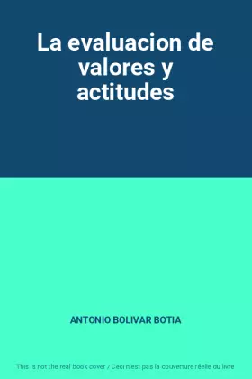 Couverture du produit · La evaluacion de valores y actitudes