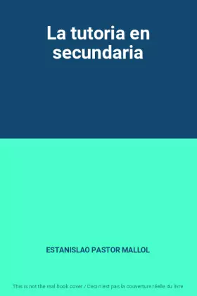 Couverture du produit · La tutoria en secundaria