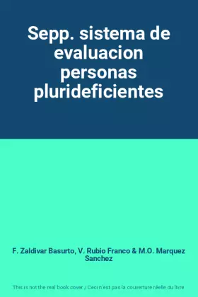 Couverture du produit · Sepp. sistema de evaluacion personas plurideficientes
