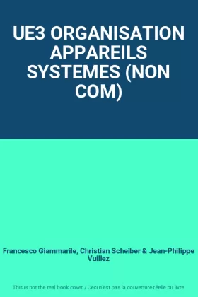 Couverture du produit · UE3 ORGANISATION APPAREILS SYSTEMES (NON COM)