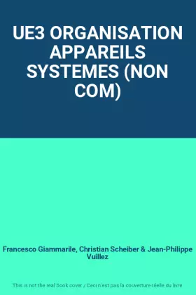 Couverture du produit · UE3 ORGANISATION APPAREILS SYSTEMES (NON COM)