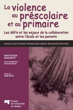 Couverture du produit · VIOLENCE AU PRESCOLAIRE ET AU PRIMAIRE