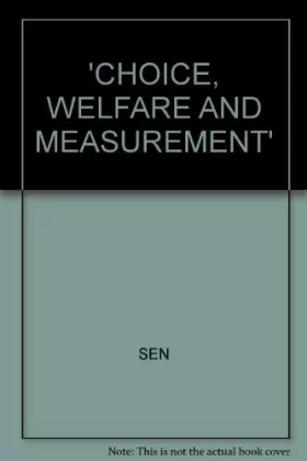 Couverture du produit · Choice, Welfare and Measurement
