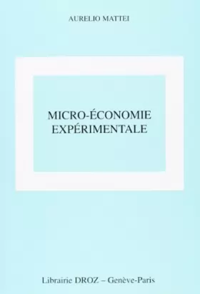 Couverture du produit · Micro-économie expérimentale