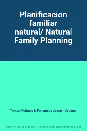 Couverture du produit · Planificacion familiar natural/ Natural Family Planning