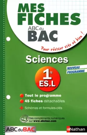 Couverture du produit · Mes Fiches ABC du BAC Sciences 1re ES.L