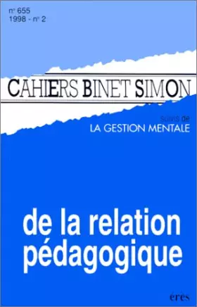 Couverture du produit · De la relation pédagogique, numéro 2, 1998
