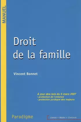 Couverture du produit · Droit de la famille