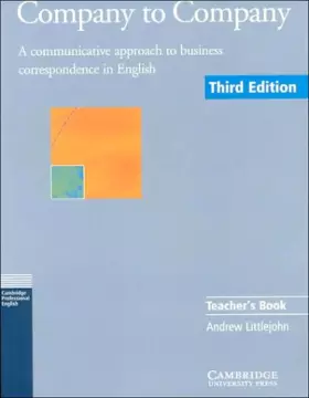 Couverture du produit · Company to Company Teacher's book: A Communicative Approach to Business Correspondence in English