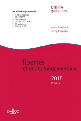 Couverture du produit · Libertés et droits fondamentaux 2015 - 21e éd.