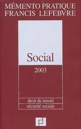 Couverture du produit · Mémento social 2003