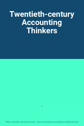 Couverture du produit · Twentieth-century Accounting Thinkers
