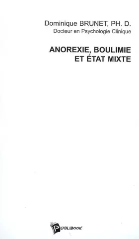 Couverture du produit · Anorexie, boulimie et état mixte
