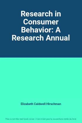 Couverture du produit · Research in Consumer Behavior: A Research Annual