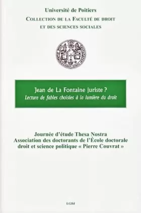 Couverture du produit · Jean de La Fontaine juriste ? Lecture de fables choisies à la lumière du droit.Volume 35