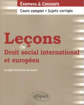 Couverture du produit · Leçons de Droit Social International et Européen
