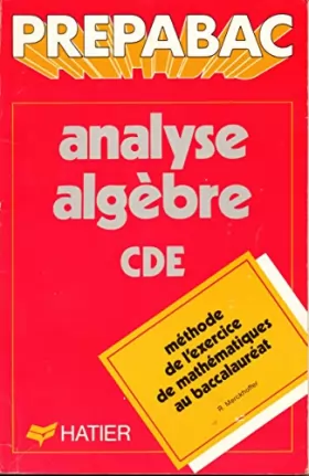 Couverture du produit · Analyse-algèbre : C, D et E