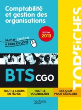Couverture du produit · TOP'Fiches - Comptabilité et gestion des organisations BTS CGO - Édition 2013