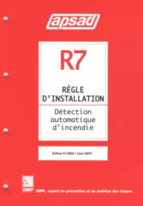 Couverture du produit · Règle d'installation R7 Détection automatique d'incendie