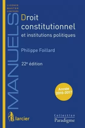 Couverture du produit · Droit constitutionnel et institutions politiques