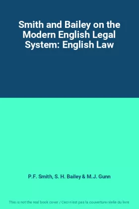 Couverture du produit · Smith and Bailey on the Modern English Legal System: English Law