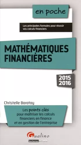 Couverture du produit · MATHÉMATIQUES FINANCIÈRES 2015-2016 - 3ÈME ÉDITION