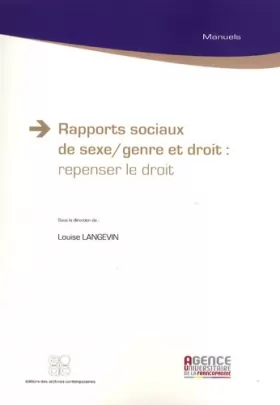 Couverture du produit · Rapports sociaux de sexe/genre et droit : repenser le droit