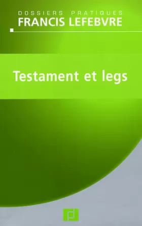 Couverture du produit · Testament et legs