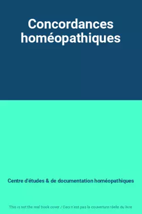 Couverture du produit · Concordances homéopathiques