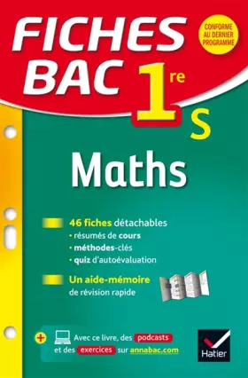 Couverture du produit · Fiches bac Maths 1re S: fiches de révision - Première S