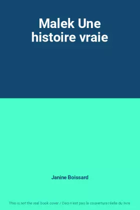 Couverture du produit · Malek Une histoire vraie