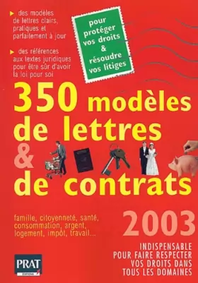 Couverture du produit · 350 modèles de lettres et de contrats 2003