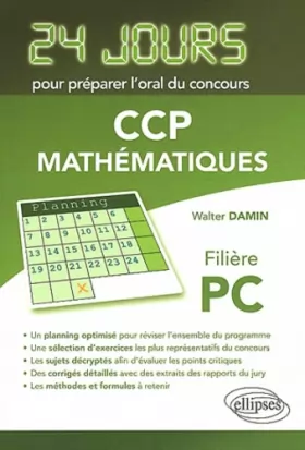 Couverture du produit · 24 Jours pour Préparer l'Oral du Concours CCP Mathématiques Filière PC