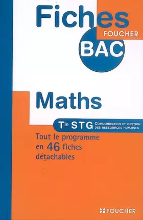 Couverture du produit · Mathématiques Te STG Communication et gestion des ressources humaines