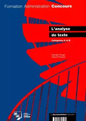 Couverture du produit · L'Analyse de texte catégories A et B