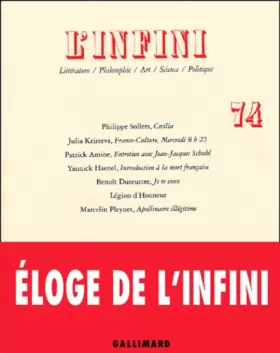 Couverture du produit · L'Infini, numéro 74, Printemps 2001