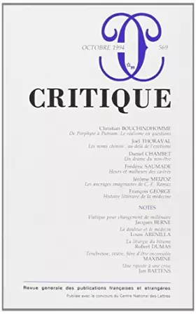Couverture du produit · Revue Critique, numéro 569