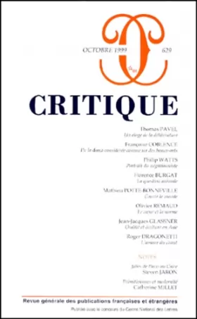 Couverture du produit · Revue Critique, numéro 629